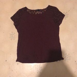 GAP maroon shirt with lace detailing size LG